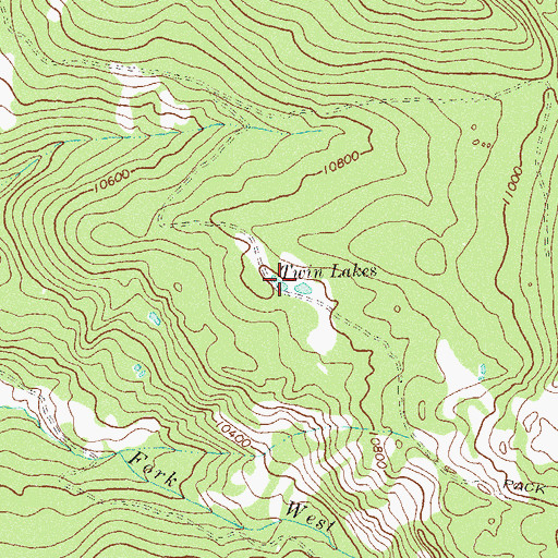 Topographic Map of Twin Lakes, CO