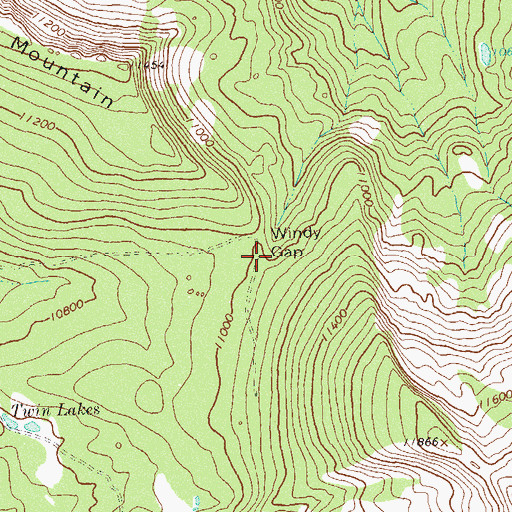 Topographic Map of Windy Gap, CO