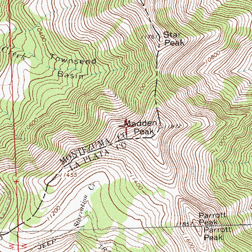 Topographic Map of Madden Peak, CO