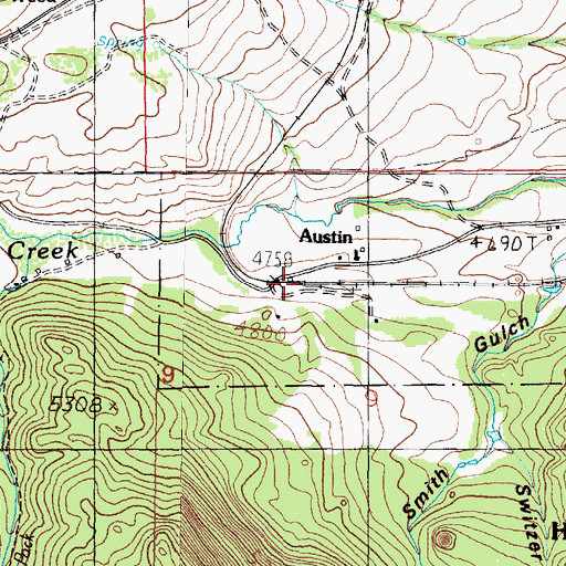 Topographic Map of Austin, MT