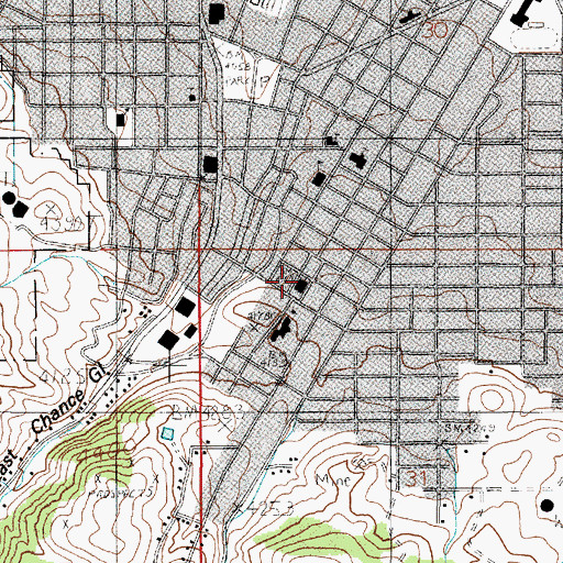 Topographic Map of Lewis and Clark County Courthouse, MT