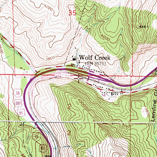 Topographic Map of Wolf Creek - Craig Fire Service Area Station 1, MT