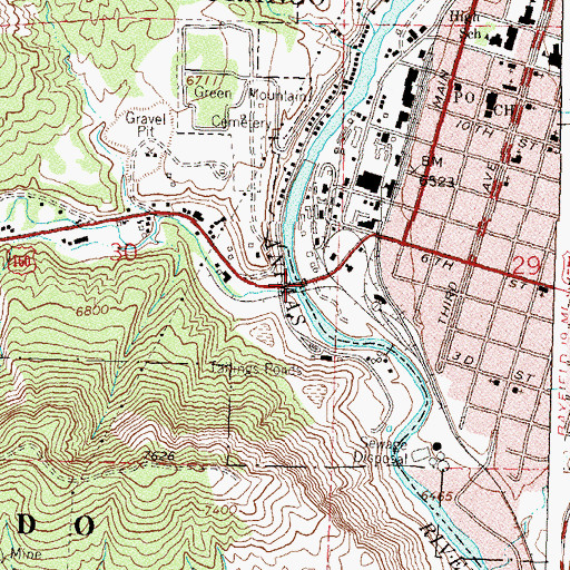 Topographic Map of Lightner Creek, CO