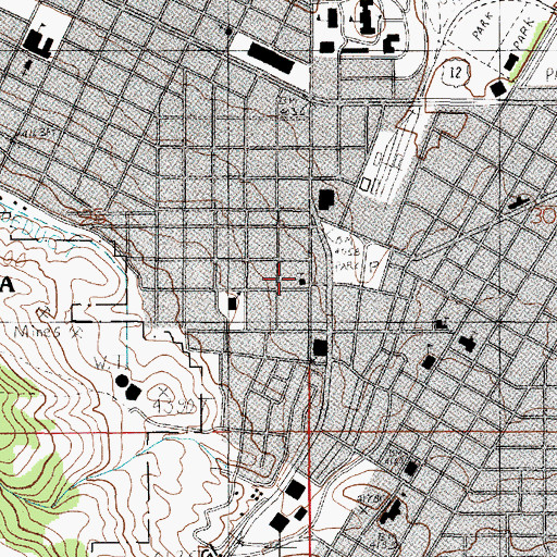 Topographic Map of First Christian Church, MT