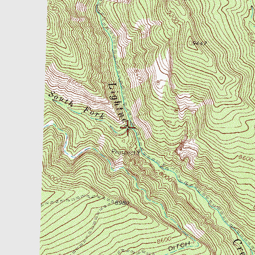 Topographic Map of South Fork Lightner Creek, CO