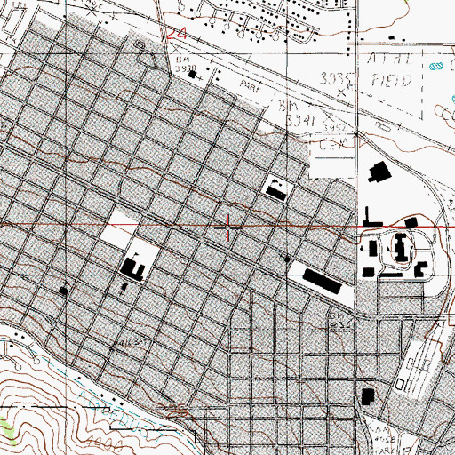 Topographic Map of Saddle Mountain Community Church, MT