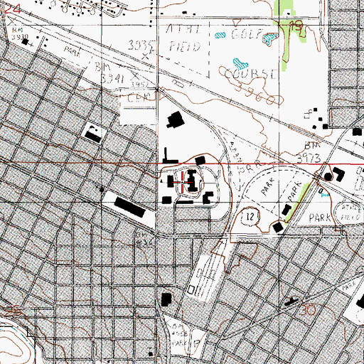 Topographic Map of Saint Charles Chapel, MT