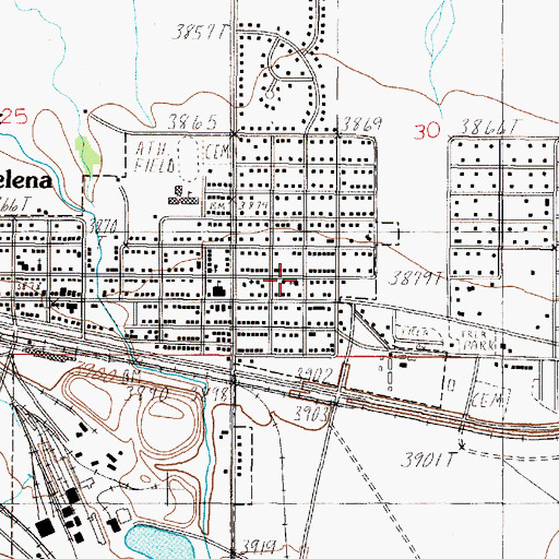 Topographic Map of East Helena United Methodist Church, MT