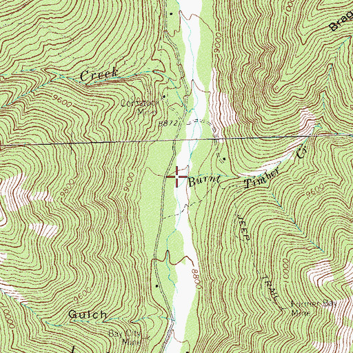 Topographic Map of Burnt Timber Creek, CO