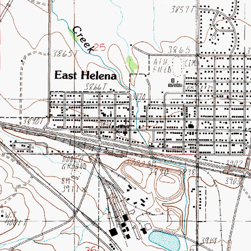 Topographic Map of East Helena Volunteer Fire Department, MT