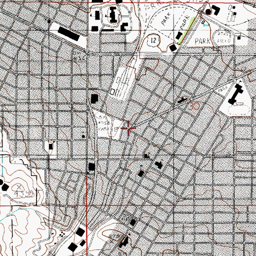 Topographic Map of Helena Community School, MT