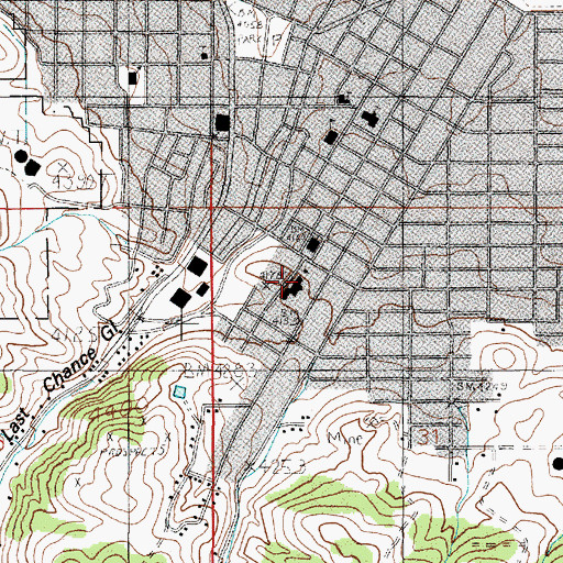 Topographic Map of May Buttler School, MT