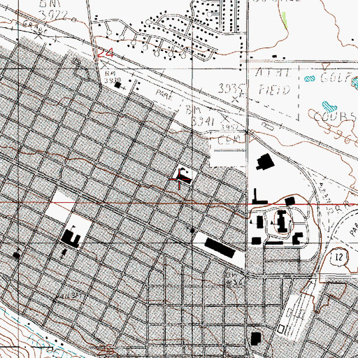 Topographic Map of Broadwater Elementary School, MT