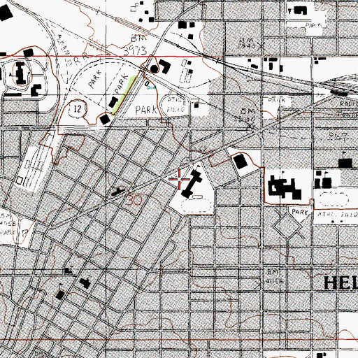 Topographic Map of Helena Middle School, MT