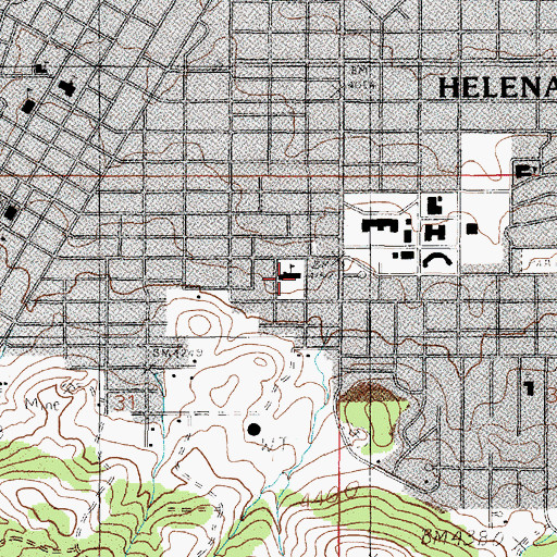 Topographic Map of Jefferson Elementary School, MT