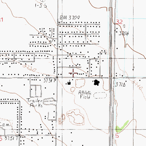Topographic Map of Rossiter Elementary School, MT