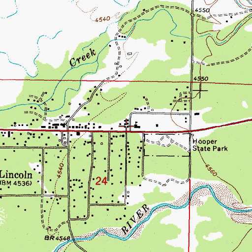 Topographic Map of Lincoln Schools, MT