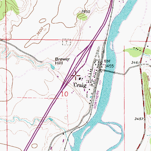 Topographic Map of Craig Elementary School, MT