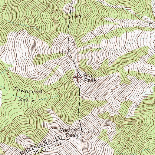 Topographic Map of Star Peak, CO