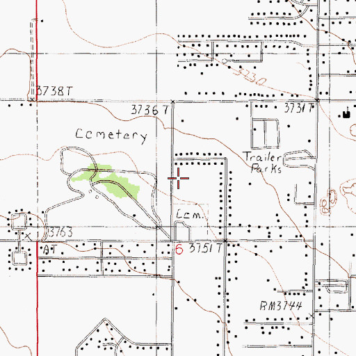 Topographic Map of Lewis and Clark County Cemetery, MT