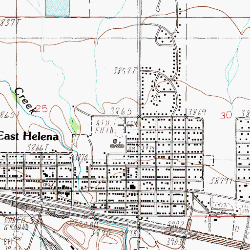 Topographic Map of East Helena Cemetery, MT
