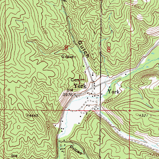 Topographic Map of York Cemetery, MT