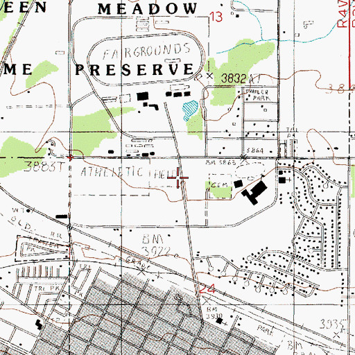 Topographic Map of Exchange Field, MT