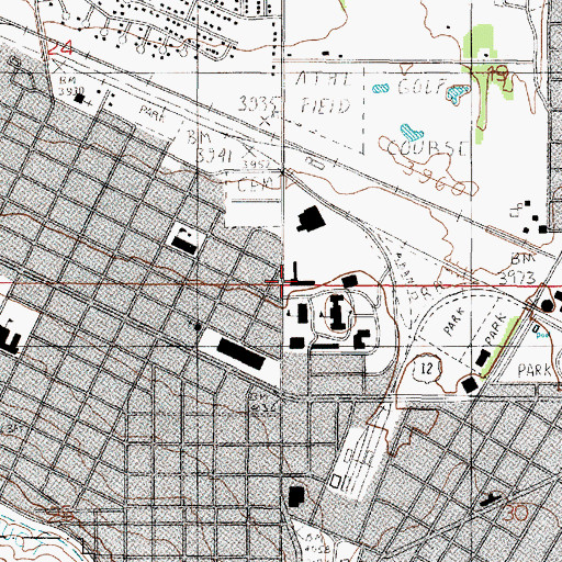 Topographic Map of Guadalupe Hall, MT