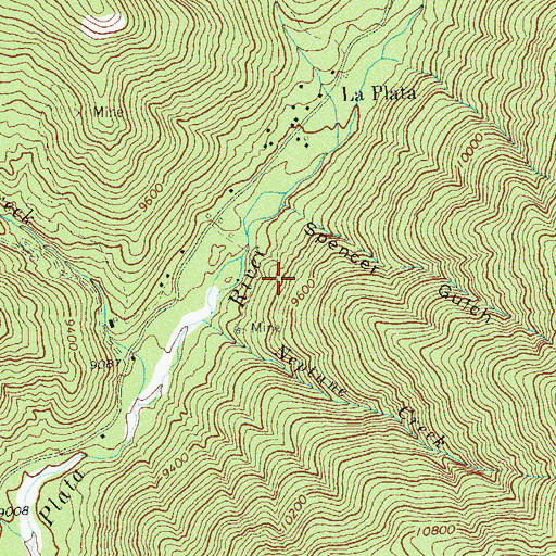 Topographic Map of Bedrock Creek, CO