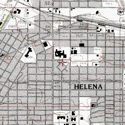 Topographic Map of Stewart Homes Park, MT