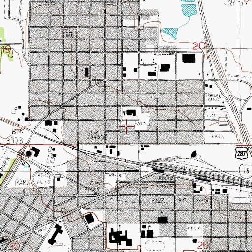 Topographic Map of Lincoln Park, MT