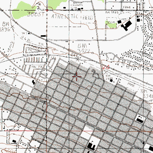 Topographic Map of Waukesha Park, MT