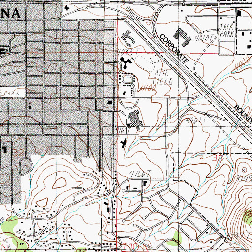 Topographic Map of Big Sky Care Center, MT