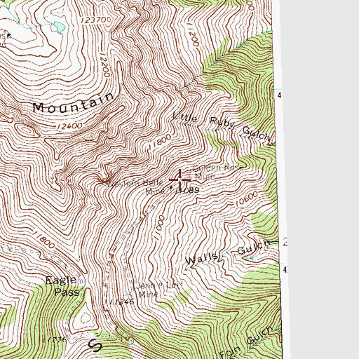 Topographic Map of Golden Rose Mine, CO
