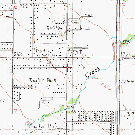 Topographic Map of Evergreen Court, MT