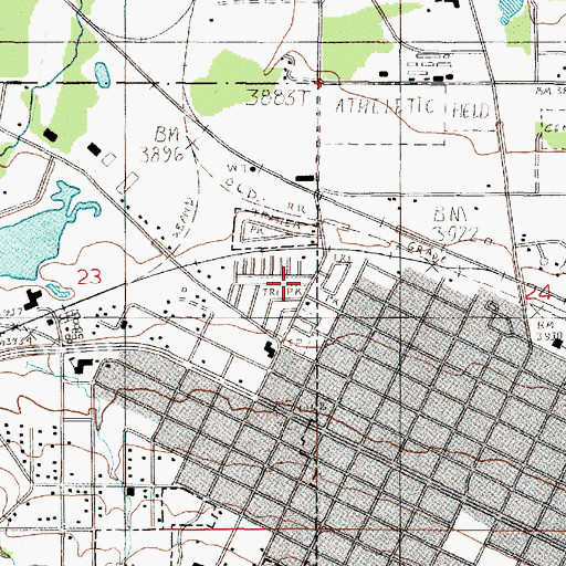 Topographic Map of Mobile City Home Park, MT