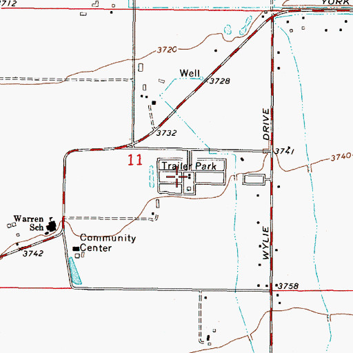 Topographic Map of Leisure Village Mobile Home Park, MT