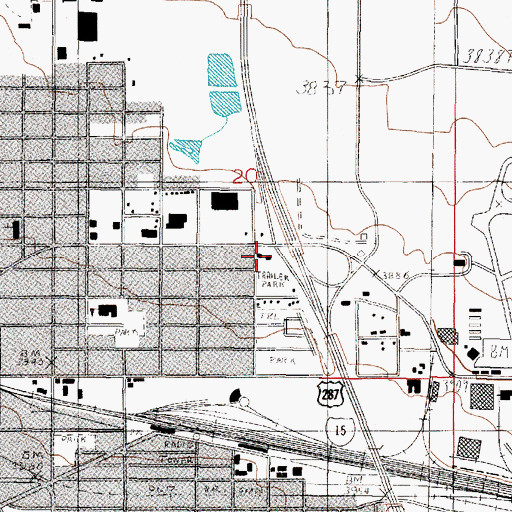 Topographic Map of Branding Iron RV Park, MT
