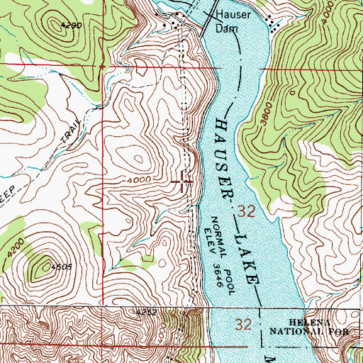 Topographic Map of H and C RV Park, MT