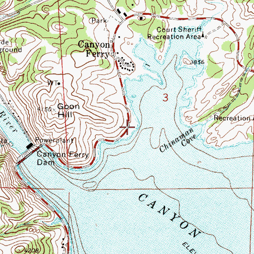 Topographic Map of Ponderosa Campground, MT