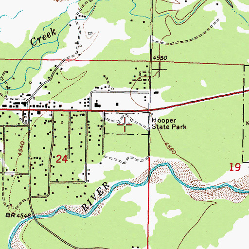 Topographic Map of Hooper Park Campground, MT