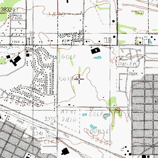Topographic Map of Bill Roberts Municipal Golf Course, MT