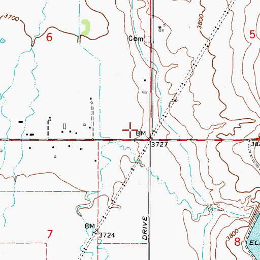 Topographic Map of Fox Ridge Golf Course, MT