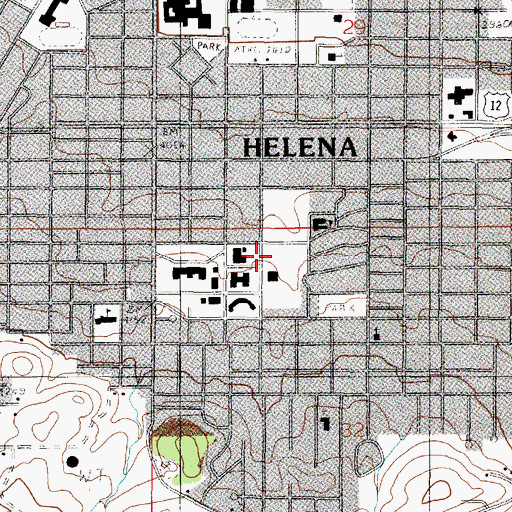Topographic Map of Montana State Library, MT