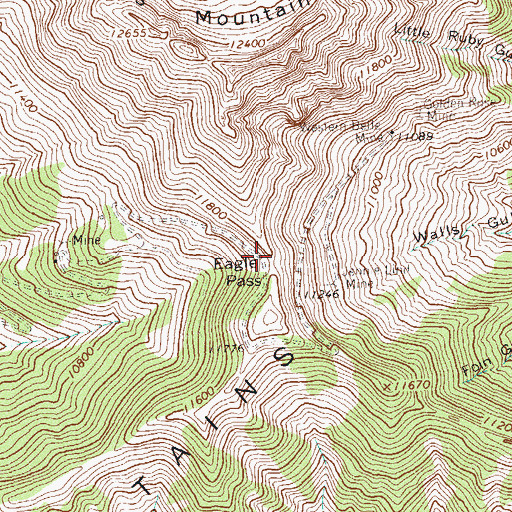 Topographic Map of Eagle Pass, CO