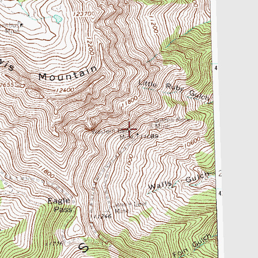 Topographic Map of Western Belle Mine, CO