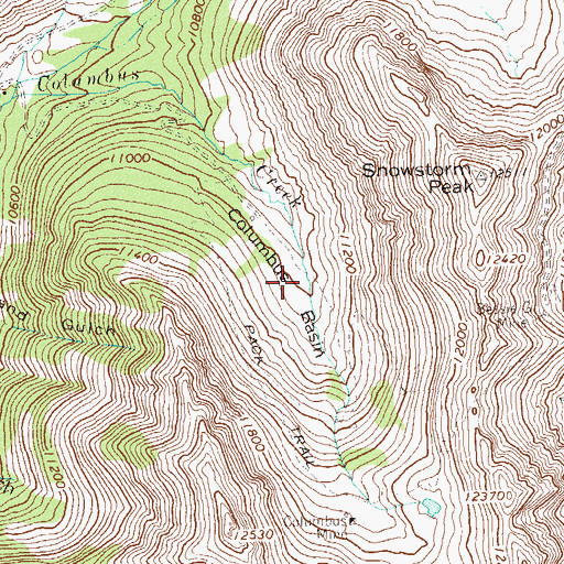 Topographic Map of Columbus Basin, CO