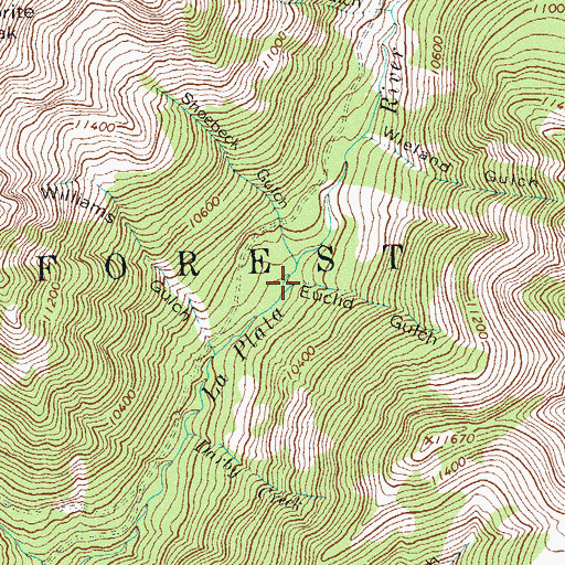 Topographic Map of Euclid Gulch, CO