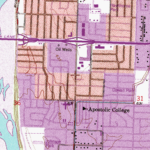 Topographic Map of Evangelistic Temple, OK