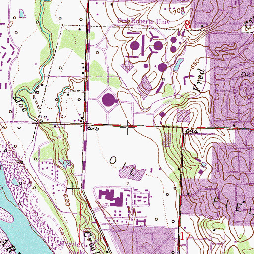 Topographic Map of Faith Christian Fellowship Church, OK